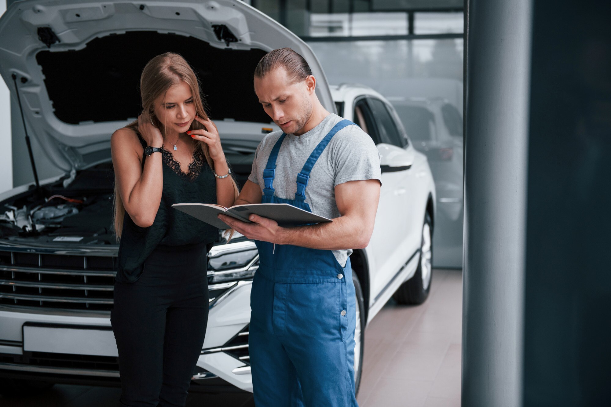 Professional car transaction handshake
